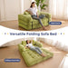 Foldable L Shaped Sleeper Sofa EmeraldGreen Deluxe