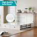 Queen Murphy Bed with Tri-Folding Mattress, 63" W Cabinet Bed with USB Charging Station & Storage Drawer, Queen Size Murphy Cabinet Beds for Living Room, Apartment, Home Office, Bedroom, White