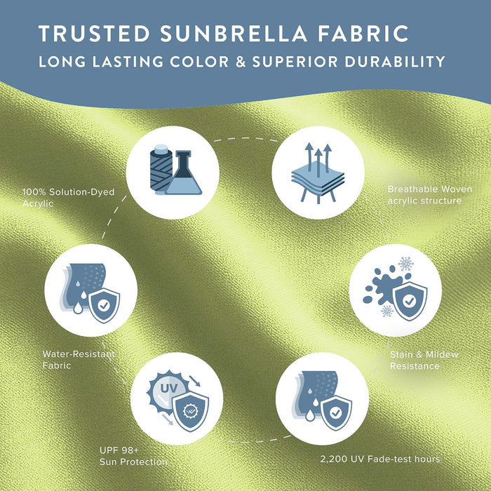 12-Year Protection 7.5-Ft Outdoor Patio Umbrella, Sunbrella Fade-Resistant Fabric, Auto-Tilt, Heavy Duty Aluminum Frame, 8 Reinforced Ribs for Pool or Deck, Bronze Pole, Parrot