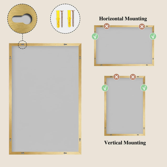 Gold Mirrors for Wall, 30X55 Inch Bathroom Mirror, Rectangular Wall Mirror for Living Room Bedroom Bathroom, Hangs Horizontally or Vertically
