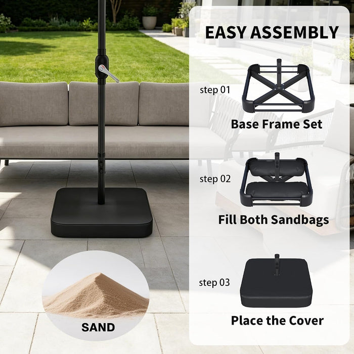 Patio Double-Sided Umbrellas with Base