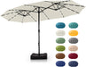 15 Ft Large Outdoor Patio Umbrella with Solar Led Lights & Base