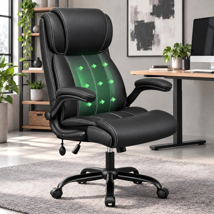 Ergonomic Office Chair, Comfy High Back PU Leather Desk Chair
