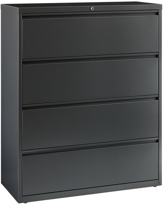 Hirsh 42 Inch Wide 4 Drawer Metal Lateral File Cabinet for Home and Office, Holds Letter, Legal and A4 Hanging Folders, Charcoal