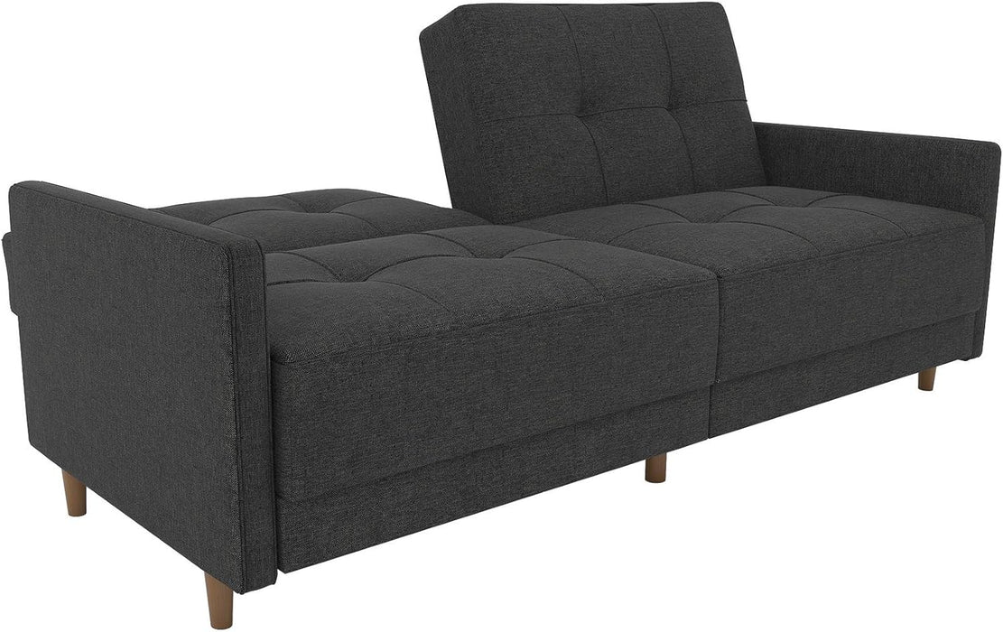 Contemporary Upholstered 76 Inch Grey Sleeper Sofa