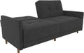 Contemporary Upholstered 76 Inch Grey Sleeper Sofa