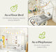 Twin SolidPine Montessori Floorbed White With Roof