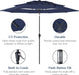 Best Choice Products 10Ft 3-Tier Market Patio Umbrella, Outdoor Sun Shade with Tilt, Crank Lift, 8 Ribs for Backyard, Deck, Poolside – Navy Blue