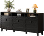 71" Sideboard Buffet Cabinet with Open Storage Shelf & Arched Doors