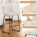 26 Inch Counter Height Bar Stools Set of 3, Linen Upholstered Barstools, Barstool with Back, Comfortable Bar Chairs, Modern Counter Stools for Kitchen Counter Island