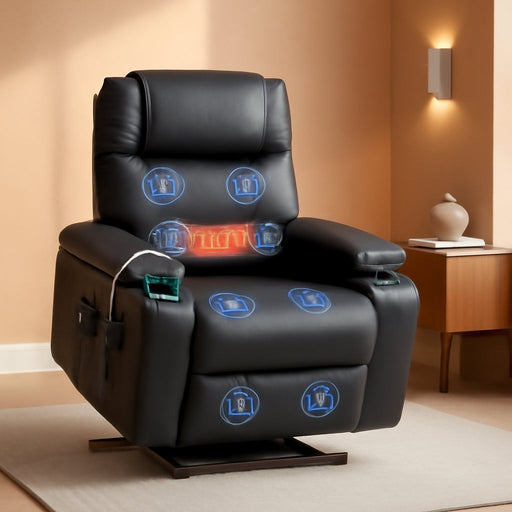 Power Lift Recliner Electric Chair for Elderly with USB Charge Port, Black