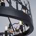 Black Wagon Wheel Chandelier Rustic Farmhouse Light