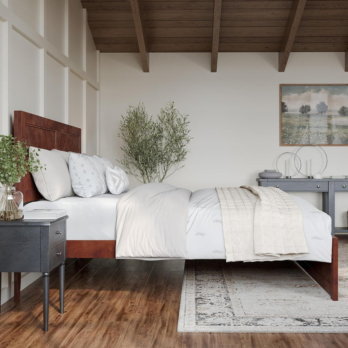 , Canyon King Platform Bed with Matching Footboard, Walnut