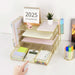 Paper Letter Tray Organizer with File Holder, 4-Tier Desk Accessories & Workspace Organizers with Drawer and 2 Pen Holder, Desk Organizers and Accessories for Office Supplies
