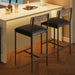 Bar Stools Set of 2, Kitchen Bar Stools with Footrest, 25.5 Inches Upholstered Bar Chairs with Back, 2 Counter Height Barstools for Counter Bar, Island, Easy Assembly, Rustic Brown