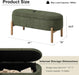 Storage Bench Ottoman, Upholstered Corduroy Storage Bench for Bedroom End of Bed, Modern Aesthetic Furniture, Large Oval Ottoman Bench for Foot of Bed, Living Room, Entryway, under Window (Green)