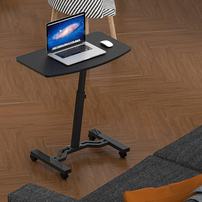 Height Adjustable Mobile Laptop Stand Desk Rolling Cart, Height Adjustable from 28'' to 33'', Black