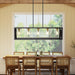Black Gold Five Light Rectangular Dining Chandelier