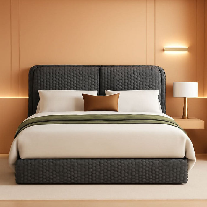 Queen Size Bed Frame with Headboard, Queen Size Corduroy Upholstered Platform Bed Frame with Soft Headboard, Wooden Slats Support, No Box Spring Needed, Easy Assembly, Grey