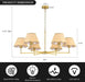 6-Light Boho Rattan Chandelier 39″ Rattan Pendant Light with Hand-Woven Shade Adjustable Height Vintage Dining Room Chandelier for Kitchen Island Living Room Bedroom Foyer E26 Base
