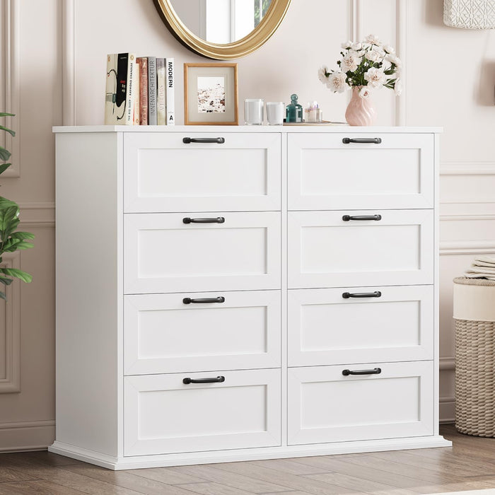 Wood Dresser for Bedroom with 8 Drawers