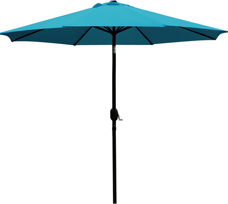 9' Patio Umbrella Outdoor Table Umbrella with 8 Ribs Teal Blue