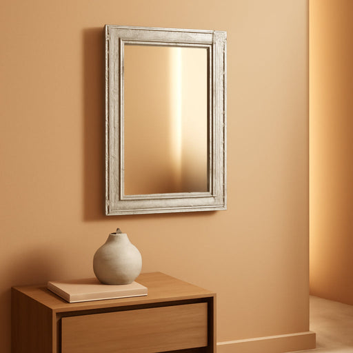 Wall Mirror with Wood Framed Rustic Mirrors for Wall Rectangle Decorative for Bedroom Bathroom Living Room Entryway Farmhouse Hanging Small