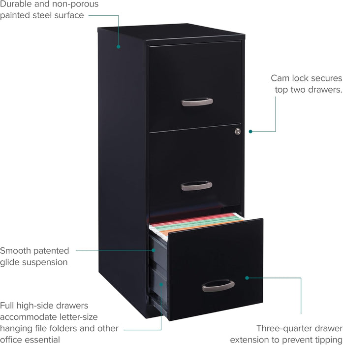 SOHO 18" 3-Drawer Vertical File