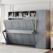 FullSize Murphy Wall Bed BuiltInCloset Drawers Gray