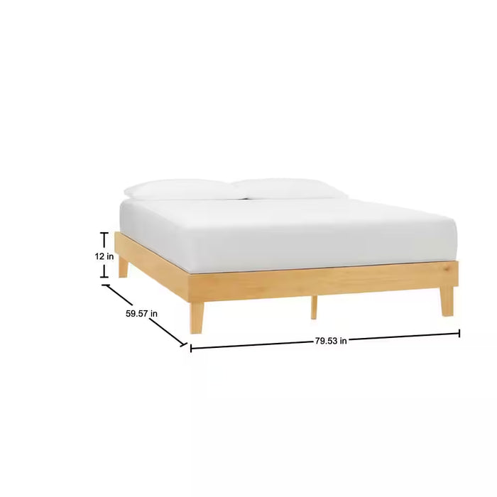 Beckdale Honey Brown Wood Queen Platform Bed (59.57 In. W X 12 In. H)