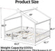 Queen House Floor Bed White MontessoriPlayhouse Fence