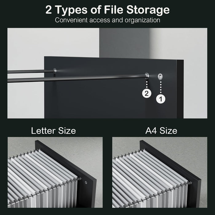 Black Walnut Professional Four Drawer File Cabinet