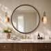 round Mirror 36 Inch, Linen-Texture Circle Wall Mirror for Bathroom, Bedroom, Entryway, Living Room，Gold