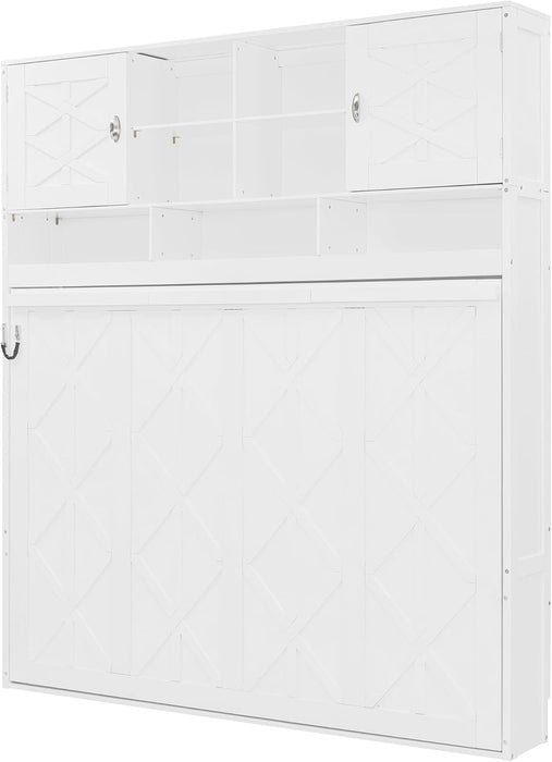 Queen Murphy Wall Bed With HydraulicLiftStorageCabinet