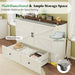 Full Murphy Bed Cabinet Distressed White StorageSolution