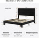 Queen Platform Bed Frame with Velvet Upholstered Headboard, Mattress Foundation with Strong Wooden Slats Support, No Box Spring Needed, Black