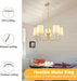 Farmhouse Chandelier, 5-Light Gold Chandelier with White Fabric Shade, Height Adjustable Modern Dining Room Light Fixture with E26 Base for Bedroom Foyer Hallway Entryway Kitchen Living Room