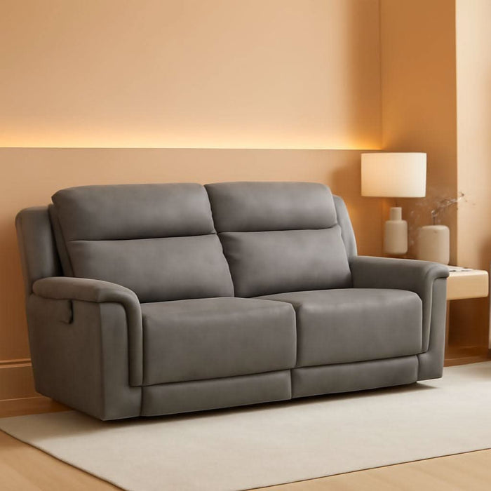 Next-Gen Durapella Power Reclining Sofa, USB, Extended Ottoman, Water Repellent Faux Leather, 80" W X 42" D X 42" H, Slate Gray