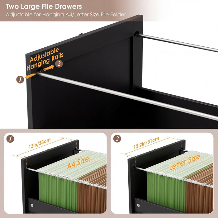 SeventyTwoInch Tall Black Bookcase With PowerOutlet System