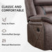 Manual Recliner Chair, Faux Leather Single Reclining Sofa Chair with Overstuffed Armrest and Headrest, for Living Room, Bedroom Furniture, Meeting Room, Grey