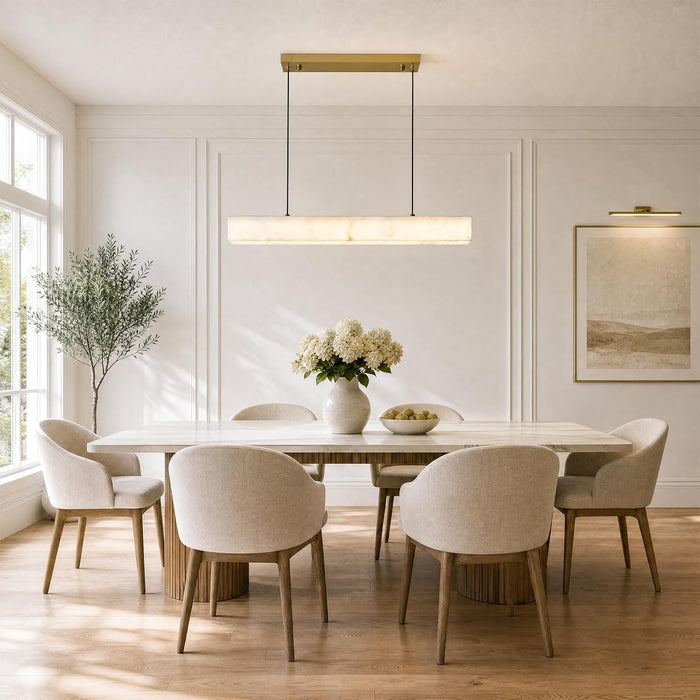 Gold Alabaster Linear Chandelier,40In,3000K