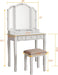 White Cosmetic Vanity Desk With Illuminated Mirror