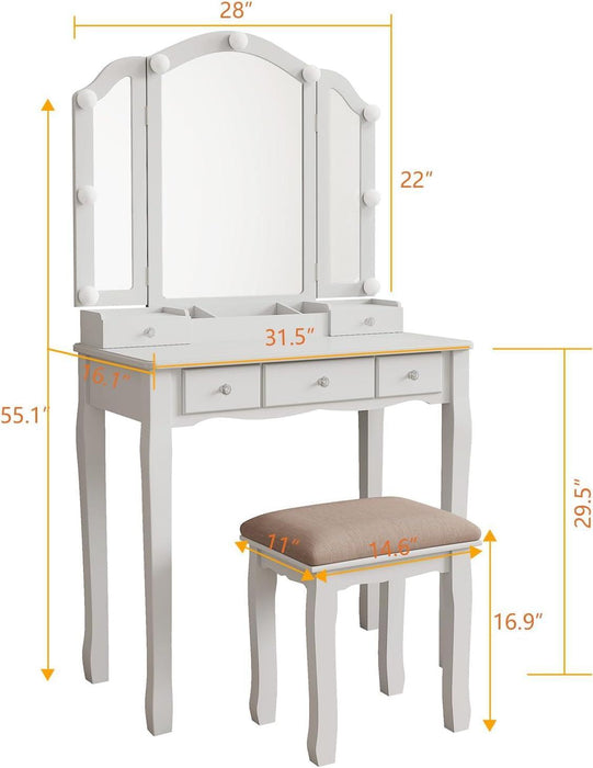 Makeup Vanity with Lights Vanity Desk with Mirror and Lights Makeup Vanity with Drawers Vanity Table with Light Vanity with Lighted Mirror and Chair
