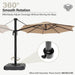 10FT Cantilever Patio Umbrella, 360° Rotation Offset Outdoor Umbrella with Aluminum Frame, Square Umbrella with Tilt for Backyard, Pool, Deck, Garden(Round Khaki)