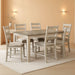 Skempton Cottage Dining 7 Piece Set – Rectangular Table & 6 Upholstered Chairs | Coastal Chic Meets Farmhouse, Whitewash