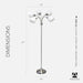 Floor Lamp with 5 Movable Shades & Adjustable Brightness – Perfect Lighting for Bedroom Decor, Beauty & Art Studio, Silver