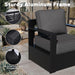 Outdoor Aluminum Furniture Set, 4-Piece Patio Conversation Set, 2 Swivel Chairs, 1 Sofa and 1 Table, All-Weather Metal Frame, 6" Thick Removable Cushions, Deep Setting for Garden, Poolside and Porch