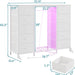 55"W Dresser with Hanging Rack,10 Fabric Drawers & Hooks for Bedroom