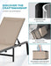 Foldable Outdoor Lounge Chair, No Assembly Patio Chaise Lounge Outdoor with 5-Positions, Aluminum Pool Lounge Chair with Portable Design for Pool, Deck, Beach, Backyard, Beige