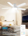 Flush Mount Ceiling Fan with Light, 52 Inch, Remote Control, 3CCT Dimmable LED, 6-Speed Silent Reversible DC Motor, Low Profile Hugger Ceiling Fan for Indoor/Outdoor 90-264V 50/60Hz Fresh White